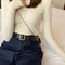 Womens Knitted Sweater Button O Neck Pullover, Lightweight Spring Autumn Basic Sweaters for Female Slim Fit Solid Tops