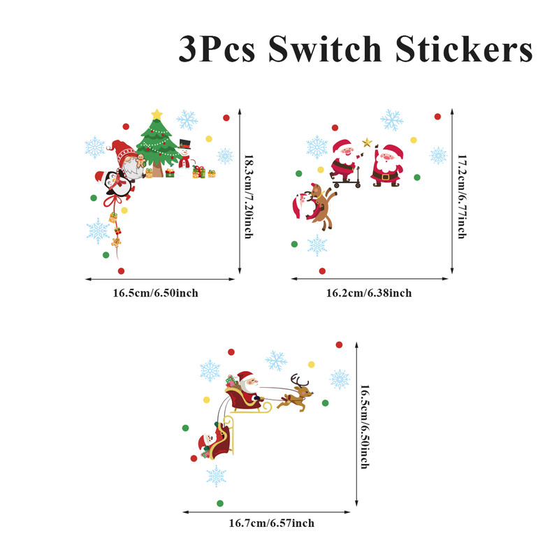 Santa Claus Switch Sticker Christmas Decoration,Penguin Xmas Wall Decal,Merry Christmas Home Decor,Navidad Ornament gift