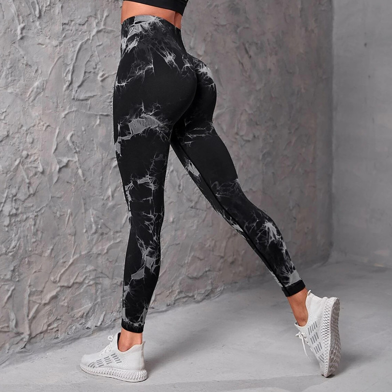 New Tie Dye Yoga Pants Sport Leggings Women, Seamless High Waist Push Up Tights for Fitness, Workout, and Gym Clothing