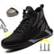 Steel Toe Work Shoes,Indestructible Man Safety Boots,High Top Anti Smash Safety Shoe for Construction &Winter Protection