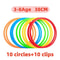 Outdoor Kids Funny Physical Training Toys,Sport Lattice Jump Ring Game,10Hoops with 10Connectors for Park Play Boys girl