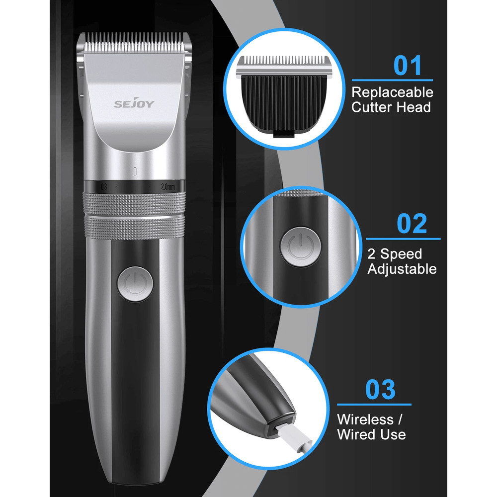 Professional Hair Clippers Cordless Trimmer Beard Cutting Barber Machine Kit Precision Adjustable G 3