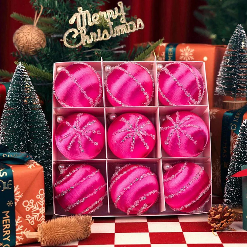 Hanging Bauble Ornament, Christmas Tree Ball, Silk Thread Sequin Decorative, New Year Party Pendants, Tree Dec Decor