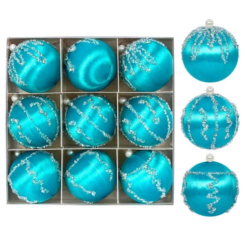 Hanging Bauble Ornament, Christmas Tree Ball, Silk Thread Sequin Decorative, New Year Party Pendants, Tree Dec Decor