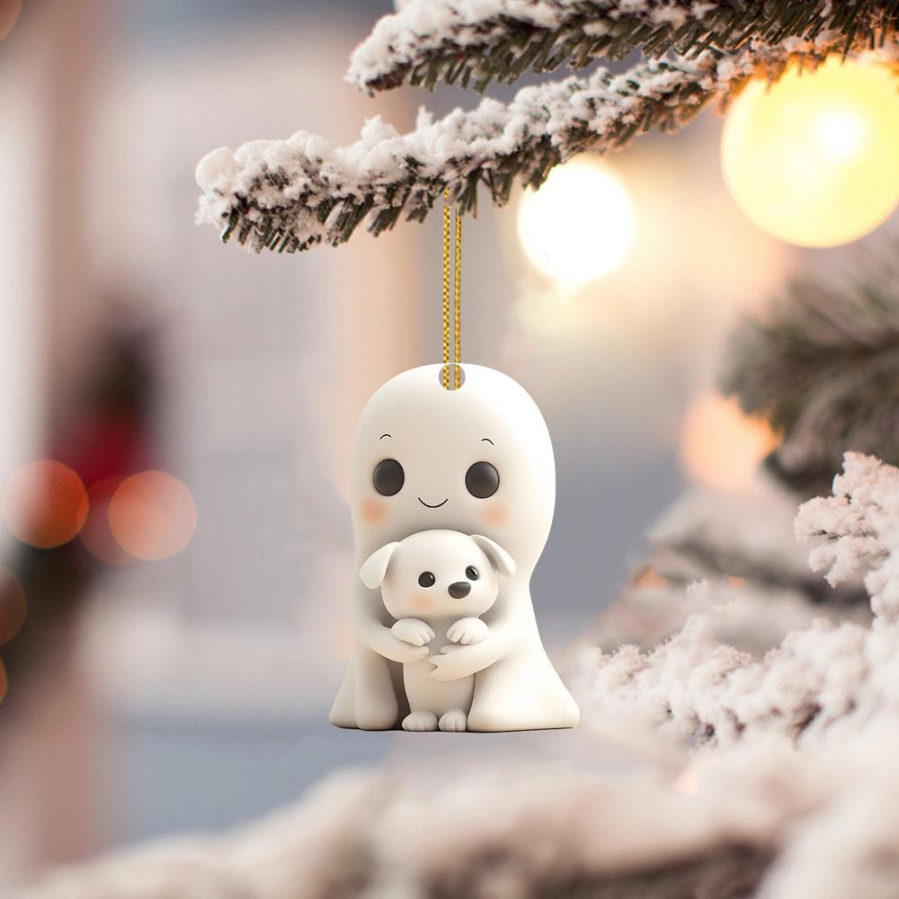 Christmas Ornaments, Acrylic Flat Ghost Doll, For Party Christmas Tree, Hanging Decorations