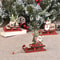 Wooden Christmas Ornaments Sleigh Santa Claus Snowman Elk Pendant Christmas Tree Decor Home Party D 1