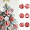 Christmas Ball Ornaments 6pcs 8cm, Red White Hanging Tree Decorations, Holiday New Year Navidad Home Decor