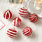 Christmas Ball Ornaments 6pcs 8cm, Red White Hanging Tree Decorations, Holiday New Year Navidad Home Decor