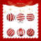 Christmas Ball Ornaments 6pcs 8cm, Red White Hanging Tree Decorations, Holiday New Year Navidad Home Decor