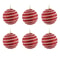Christmas Ball Ornaments 6pcs 8cm, Red White Hanging Tree Decorations, Holiday New Year Navidad Home Decor