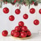 Christmas Ball Ornaments 6pcs 8cm, Red White Hanging Tree Decorations, Holiday New Year Navidad Home Decor