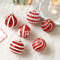 Christmas Ball Ornaments 6pcs 8cm, Red White Hanging Tree Decorations, Holiday New Year Navidad Home Decor