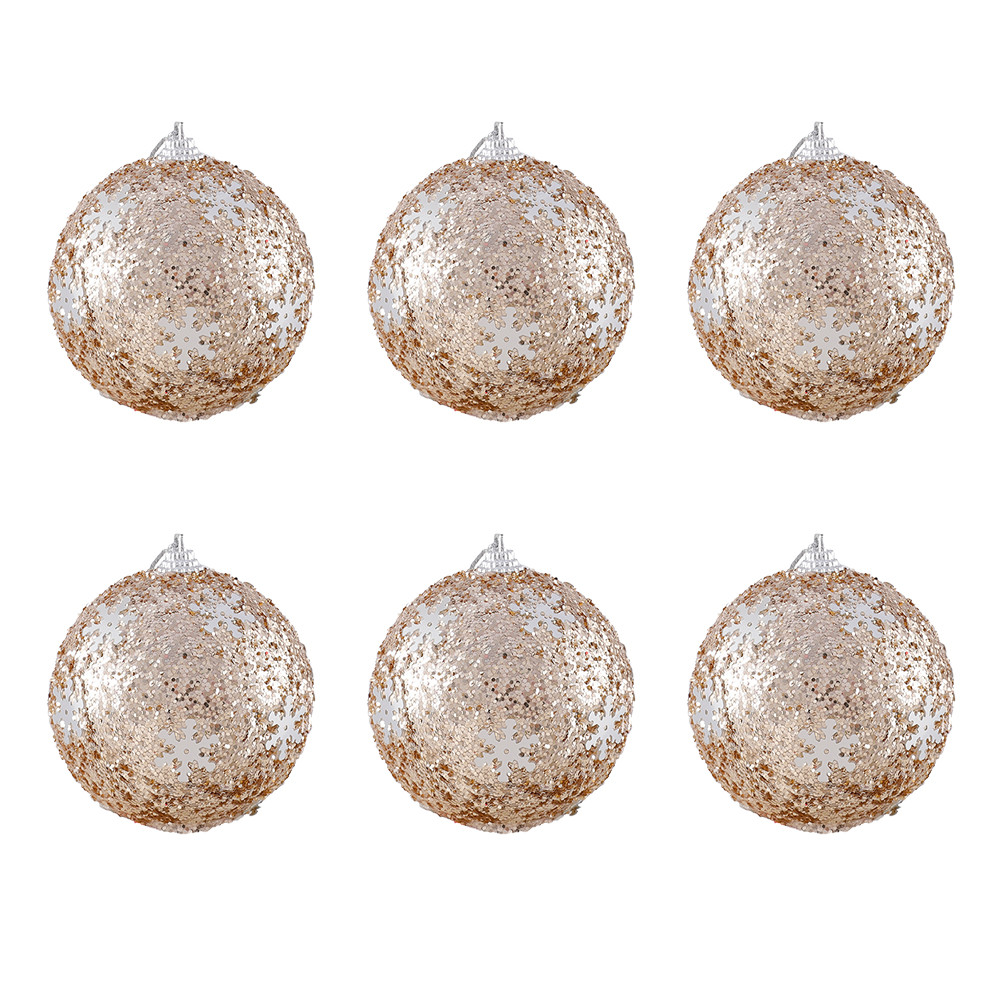 Christmas Ball Ornaments 6pcs 8cm, Red White Hanging Tree Decorations, Holiday New Year Navidad Home Decor