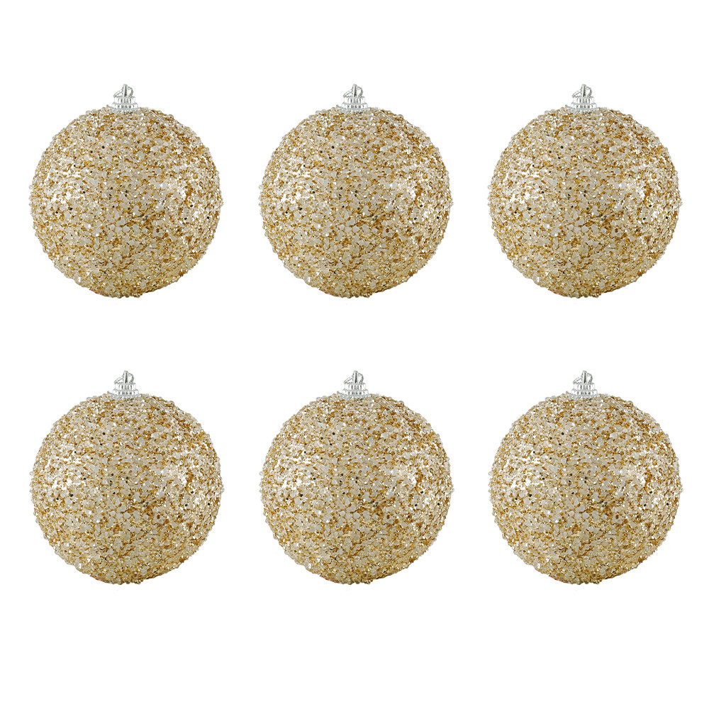 Christmas Ball Ornaments 6pcs 8cm, Red White Hanging Tree Decorations, Holiday New Year Navidad Home Decor