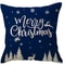 Blue Snowflake Tree Merry Christmas Cushion Cover, Winter Holiday Pillow for Sofa, Porch, and Home Decoration
