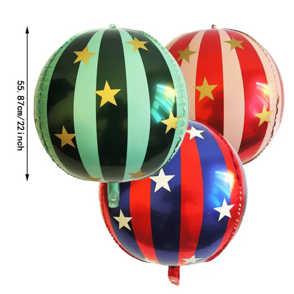 Christmas Striped Star Aluminum Film Balloon Red Blue Pink Green Air Floating Party Decoration 4