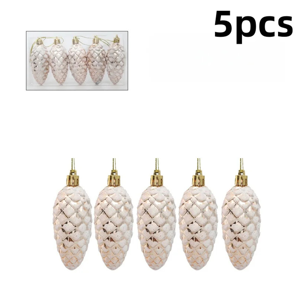 Christmas Tree Ornament Plastic, Pine Cone Pendant, Merry Christmas Home Decorations, Painted Pine Cone Balls