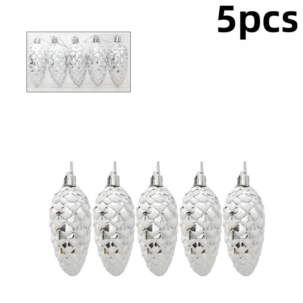 Christmas Tree Ornament Plastic, Pine Cone Pendant, Merry Christmas Home Decorations, Painted Pine Cone Balls