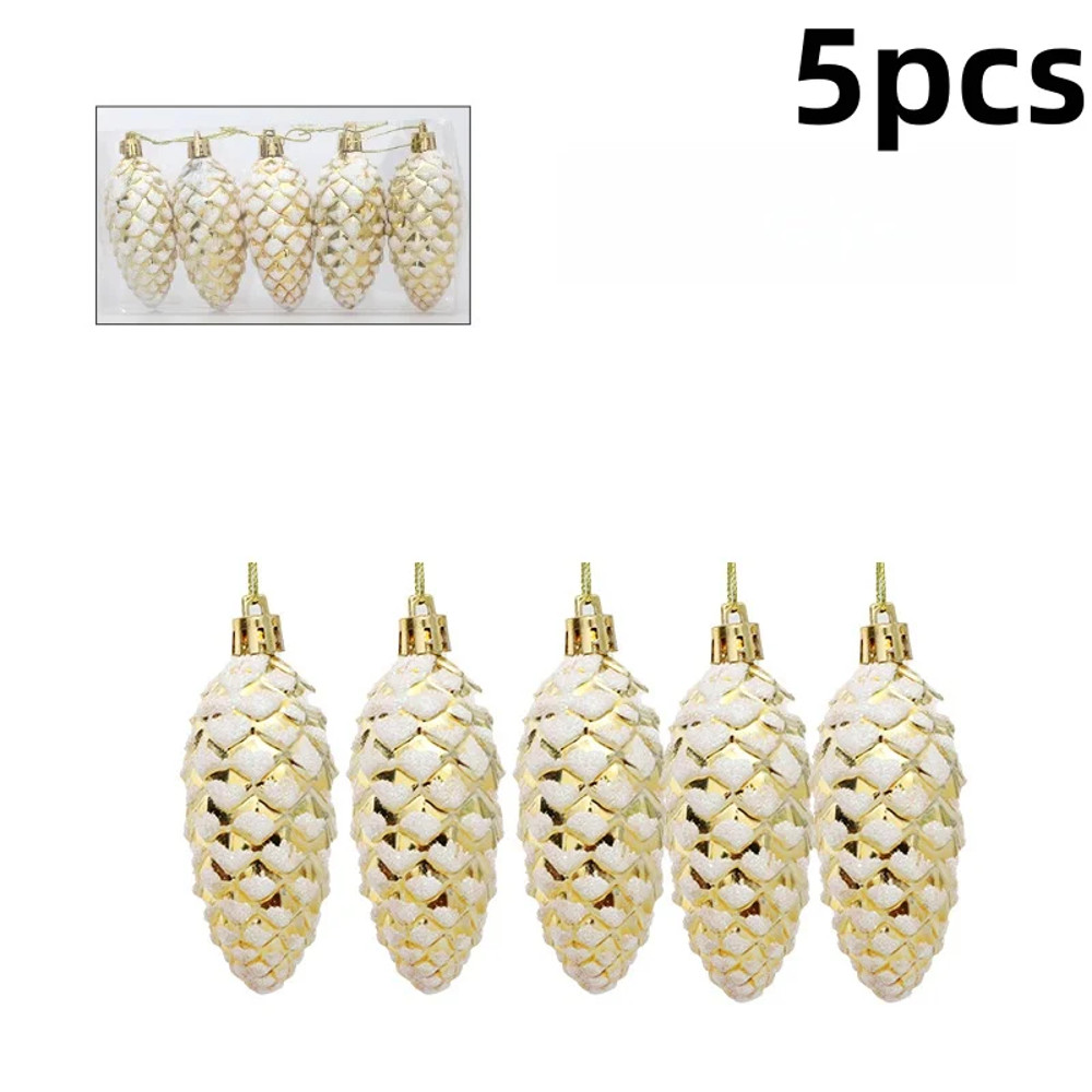 Christmas Tree Ornament Plastic, Pine Cone Pendant, Merry Christmas Home Decorations, Painted Pine Cone Balls