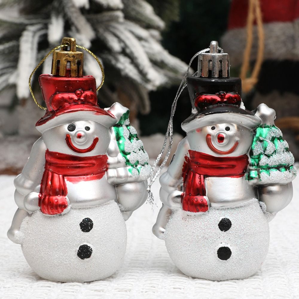 Christmas Cartoon Snowman Pendant, Plastic Santa Claus Ornaments, Exquisite DIY Hanging Decorations, Holiday Craft Set