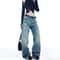 Autumn Winter Ripped Hole Jeans, High Waist Flared Pants, Sexy High Street Fashion Womens Trousers