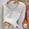 Tops Square Collar Fleece Basic Pullover Womens Long Sleeve Top Fashion Thermal Shirt Winter Clothe 0