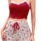 Sexy Nighties Women Pajama Set Lace Patchwork VNeck Sleepwear Soft Pyjamas Camisole Top With Printe 0