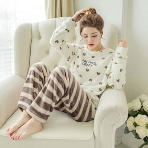 Women Homewear Hooded Pajamas Robe, Winter Thickened Warm Coral Velvet, Long Flannel Solid Colour for Men