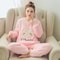 Women Homewear Hooded Pajamas Robe Winter Thickened Warm Coral Velvet Long Flannel Solid Colour For 2
