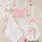 Women's Sleepwear Set, Three Piece Heart-Shaped Printed Vest, Ribbed Fabric Shorts and Pants for Casual Comfort