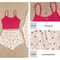 Women's Sleepwear Set, Three Piece Heart-Shaped Printed Vest, Ribbed Fabric Shorts and Pants for Casual Comfort