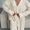 Women's 100% Cotton Printed Cardigan Pajama Set, Autumn Long Sleeved Pants