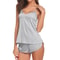 Sexy Ice Silky Pajamas For Women Black Gray Camisole Nightclothes Comfortable Casual Summer Sleepwe 0
