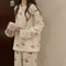 Flannel Womens Pajamas Warm Fall And Winter Loungewear Peach Sleepwear Coral Velvet Nightwear 5