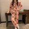 Flannel Womens Pajamas Warm Fall And Winter Loungewear Peach Sleepwear Coral Velvet Nightwear 6