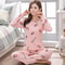 Autumn Pyjamas Set Lovely Home Suit Women Thin Sexy Sleepwear Round Neck Girls Teacup Pajamas 3