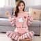 Autumn Pyjamas Set Lovely Home Suit Women Thin Sexy Sleepwear Round Neck Girls Teacup Pajamas 9