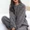 Cozy Soft Coral Velvet Jacquard Pajama Set Warm Winter Loungewear For Women Ideal For Christmas Ba