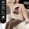 Women's Padded Warm Pajamas, Thickened Coral Velvet, Fall and Winter Long-Sleeved Long Pants Set