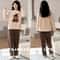 Women's Padded Warm Pajamas, Thickened Coral Velvet, Fall and Winter Long-Sleeved Long Pants Set