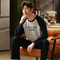 Men LongSleeved Pajama Set For Spring Autumn Plaid Trouser Neck Top Cozy Student Homewear Set 3