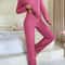 Ribbed Pajamas Set For Women Long Sleeve Top Long Pants 2 Piece Set Autumn Winter Sleepwear 1