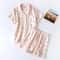 Summer Ladies Shortsleeved Pajamas Set Cotton Crepe Cloth Thin Twopiece Spring And Autumn Loose Sho 0