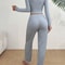 Sexy Lace Pijamas Sleepwear Set Autumn Winter Homewear Pajamas For Women Long Sleeves Shirt 1