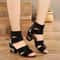 Women's Ethnic Style Embroidered Mid-heel Sandals, Summer Casual Thick Heels, Vintage Open-toed Embroidered Shoes
