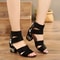 Women's Ethnic Style Embroidered Mid-heel Sandals, Summer Casual Thick Heels, Vintage Open-toed Embroidered Shoes