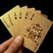 Gold Foil Poker Set Magic, Golden Playing Cards Deck, Gold Plastic Foil Cards, Waterproof Durable Poker Cards