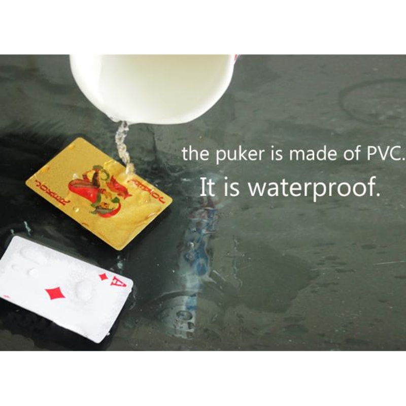 Gold Foil Poker Set Magic, Golden Playing Cards Deck, Gold Plastic Foil Cards, Waterproof Durable Poker Cards