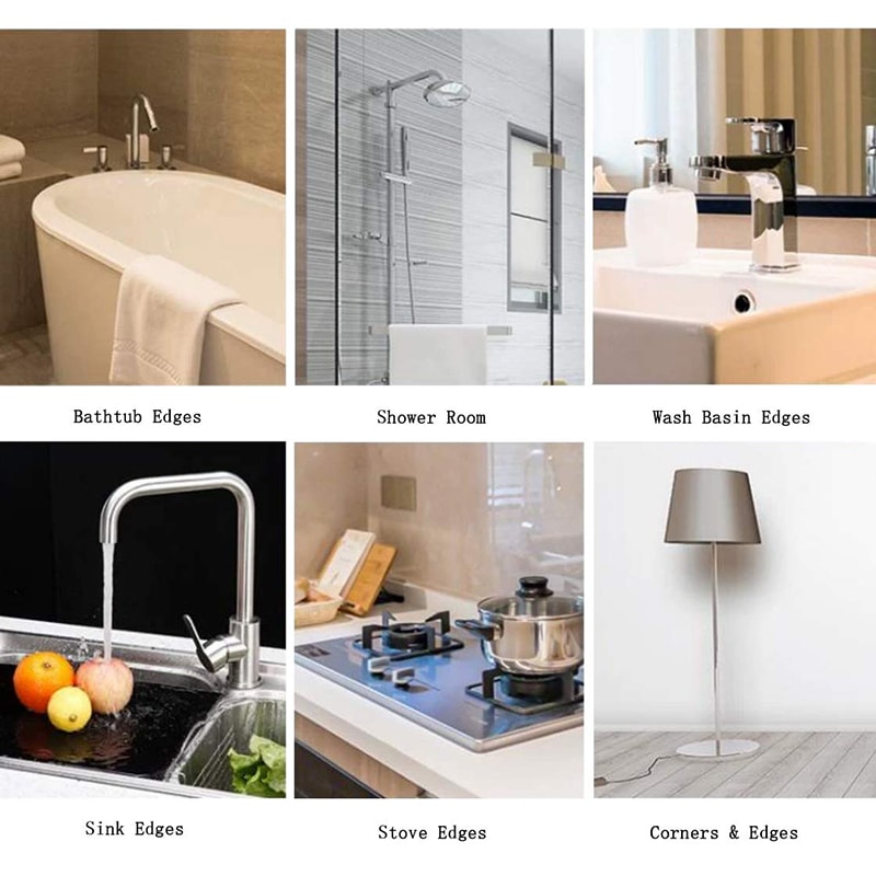 Waterproof Clear Caulking Sealing Tape for Kitchen, Sink, Bathroom, Self-Adhesive Transparent Gap Strip Tape One Sided