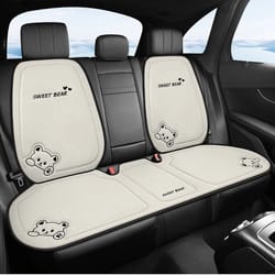 fashion luxury car seat cushion, breathable linen cartoon bear women's cute, anti-slip